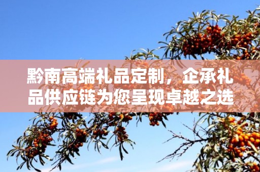 黔南高端礼品定制，企承礼品供应链为您呈现卓越之选