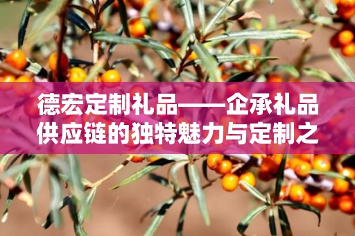 德宏定制礼品——企承礼品供应链的独特魅力与定制之旅